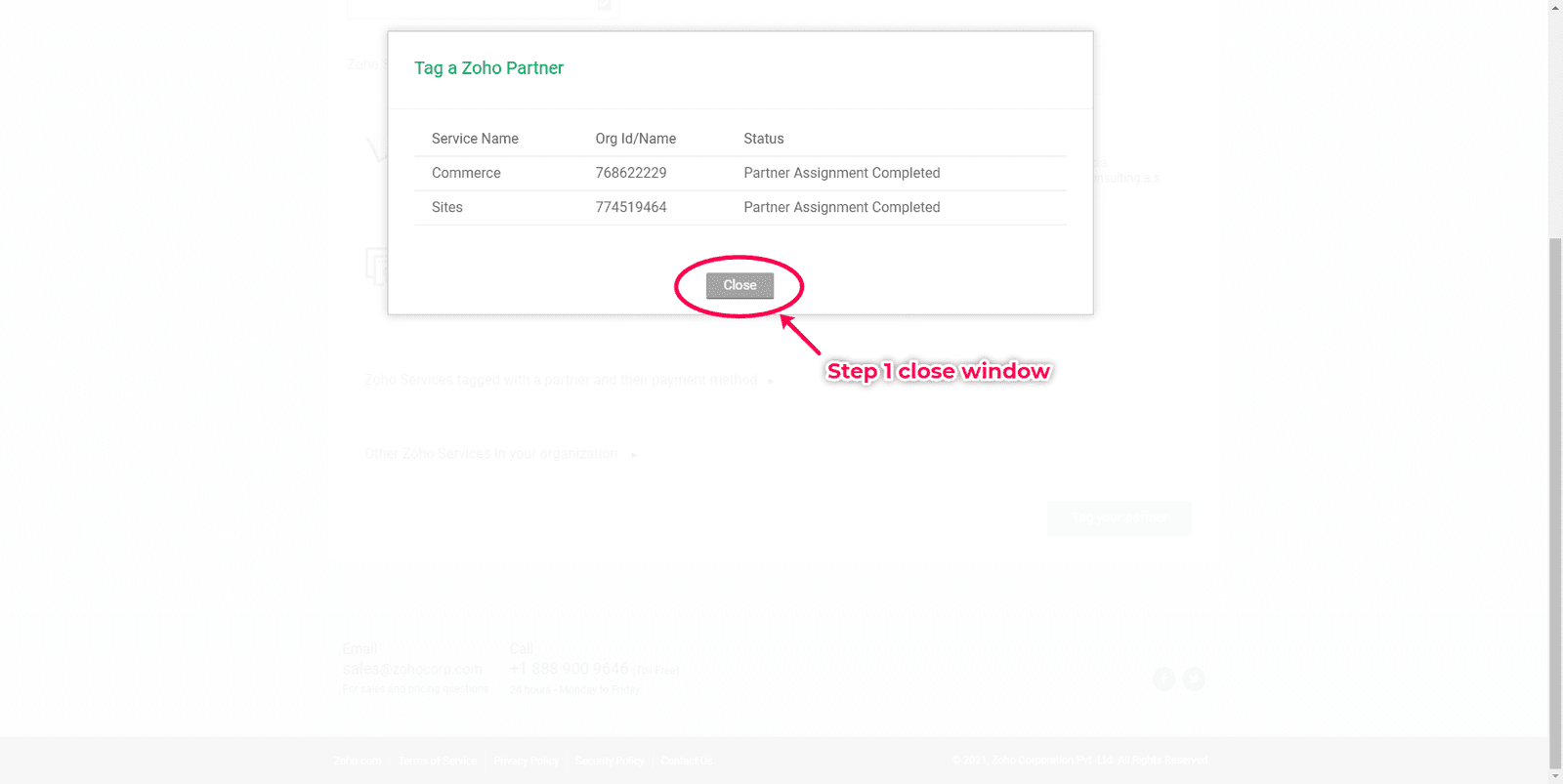 Tag a Zoho Partner